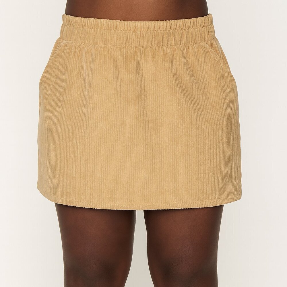 Copper Key Tan Corduroy Mini Skirt Size XL
